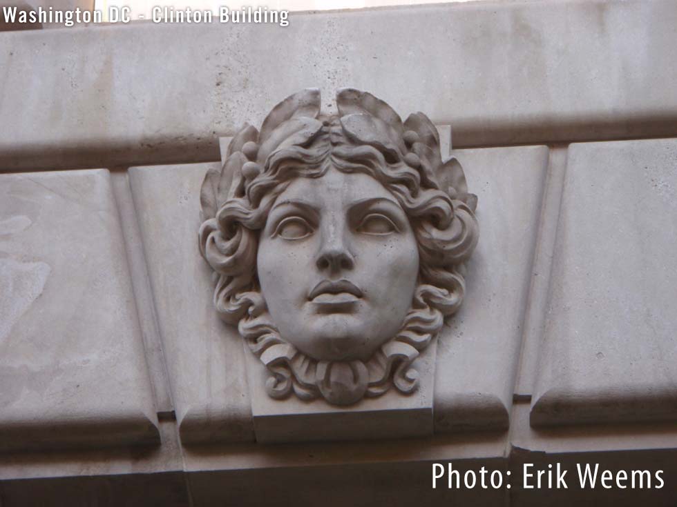 Face Sculpture Washington DC - Clinton Building