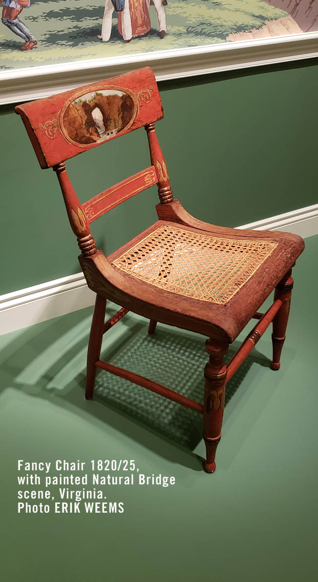 Fancy Chair with painted image of Natural Bridge, Virginia