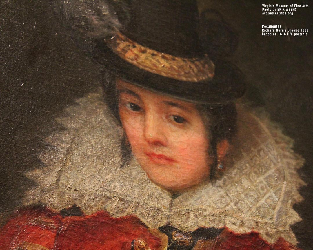 Detail image close up Portrait Pocahontas by Brooke