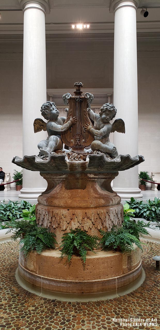 Cherub Water Fountain inside National Gallery - click on image to enlarge Cherub Water Fountain inside National Gallery