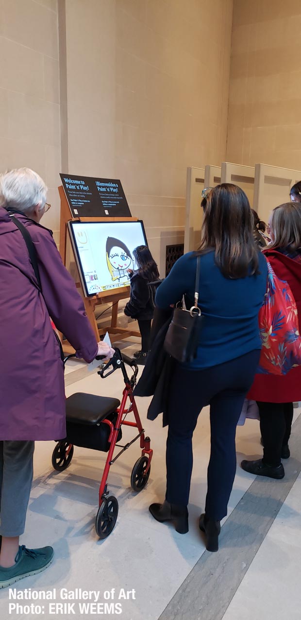 Photo of children drawing on digital tablet at the National Gallery of Art in Washington DC Photo of children drawing on digital tablet at the National Gallery of Art in Washington DC