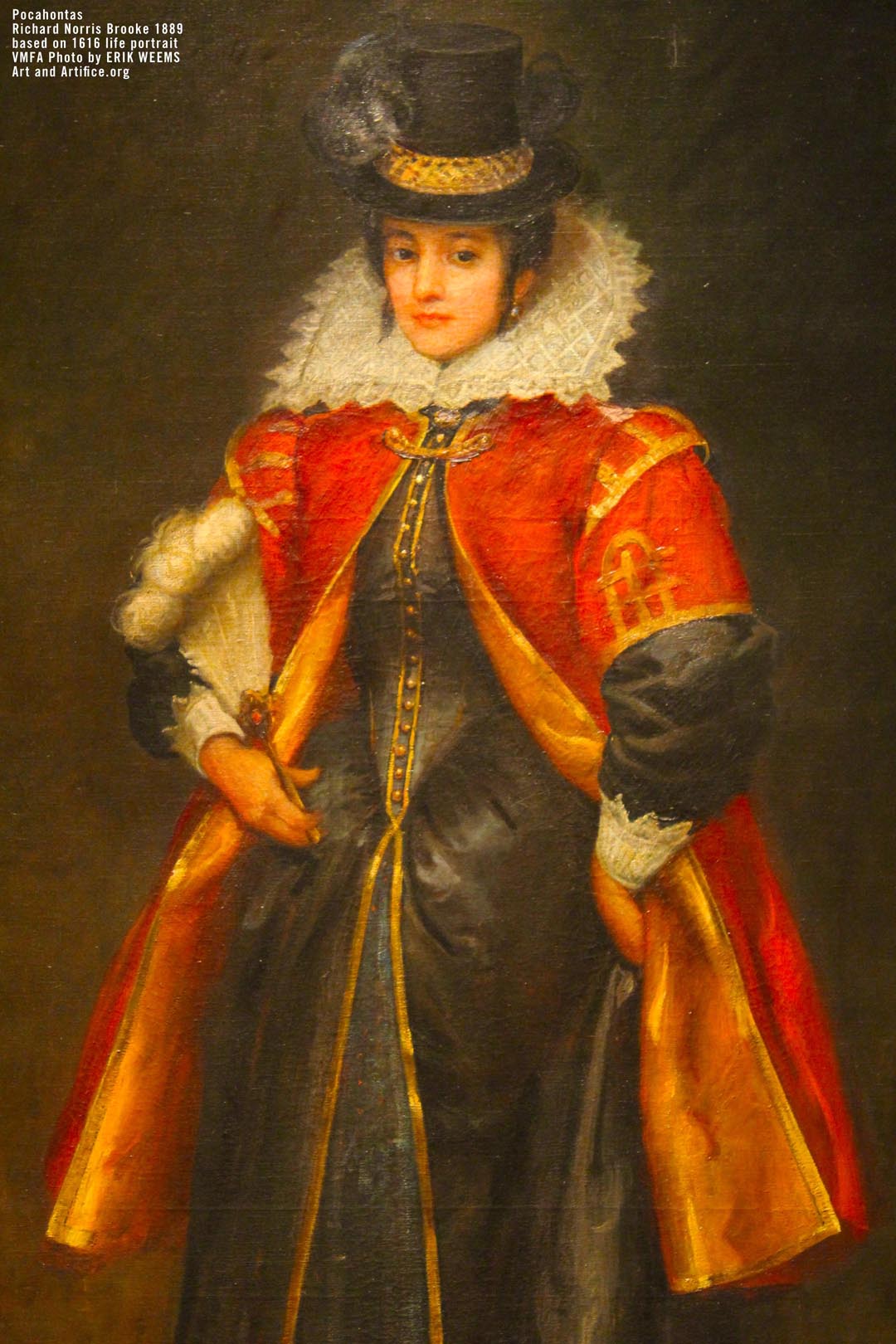Pocahontas - detail of the painting by Richard Norris Brooke