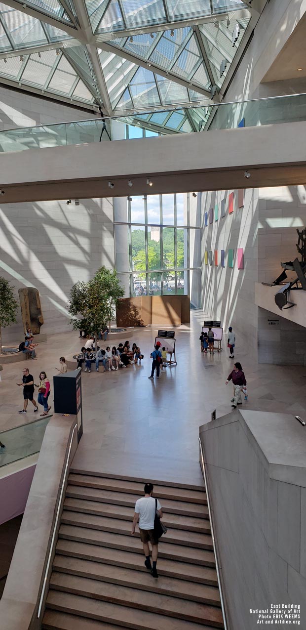 Stairs and tourists at the East Building at the National Gallery of Art Stairs and tourists at the East Building at the National Gallery of Art