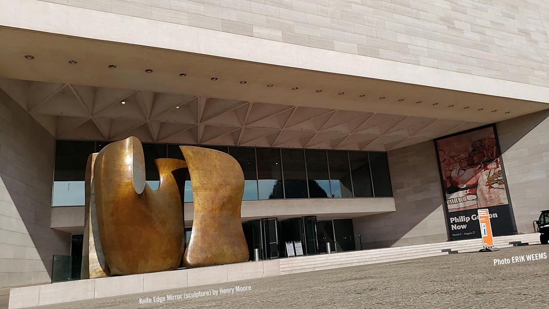 Outside of the National Gallery of Art East Wing - Entrance - Knife Edge Mirror by Henry Moore